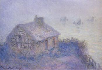 尅勞德 莫奈 Customs House at Varengeville in the Fog